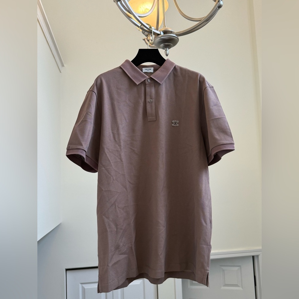 Men's Polo Shirt - Mauve Short Sleeve with Subtle Logo
